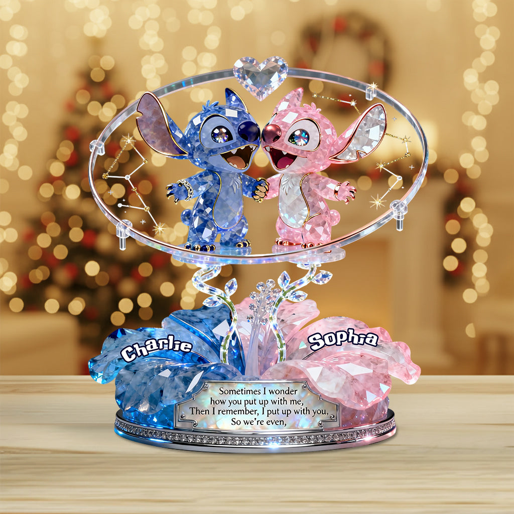 Cute Romantic - Personalized Ohana Custom Shaped Acrylic Plaque
