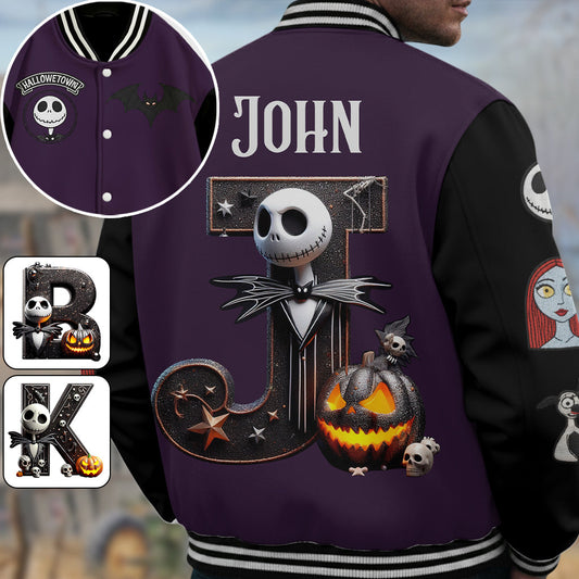 Nightmare Initial Customized - Personalized Nightmare Varsity Jacket