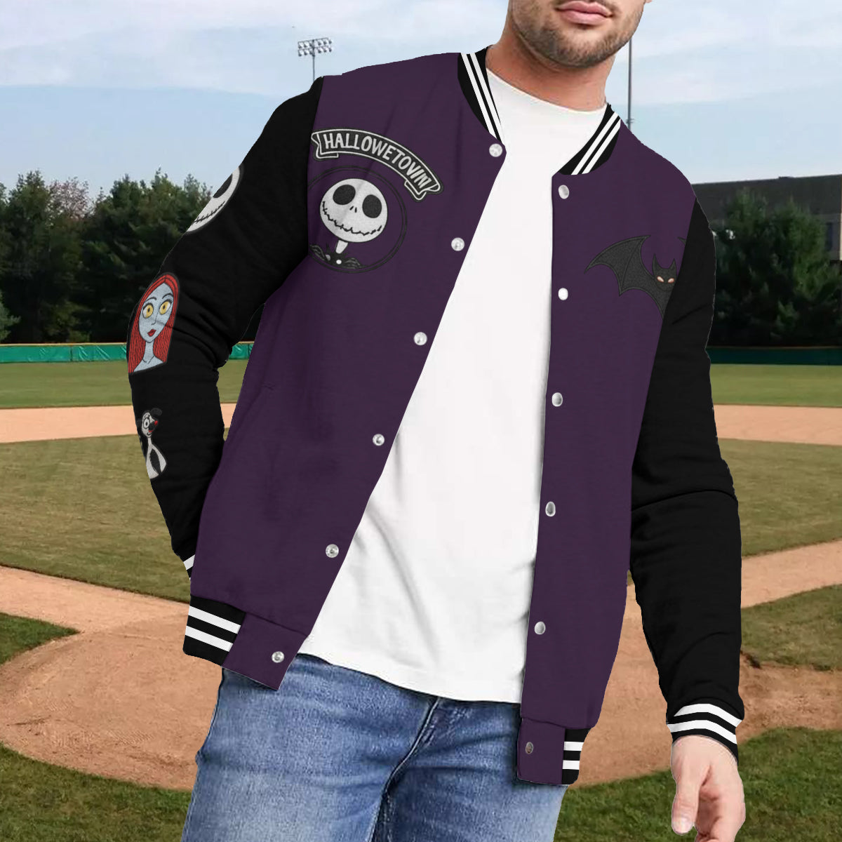 Nightmare Initial Customized - Personalized Nightmare Varsity Jacket