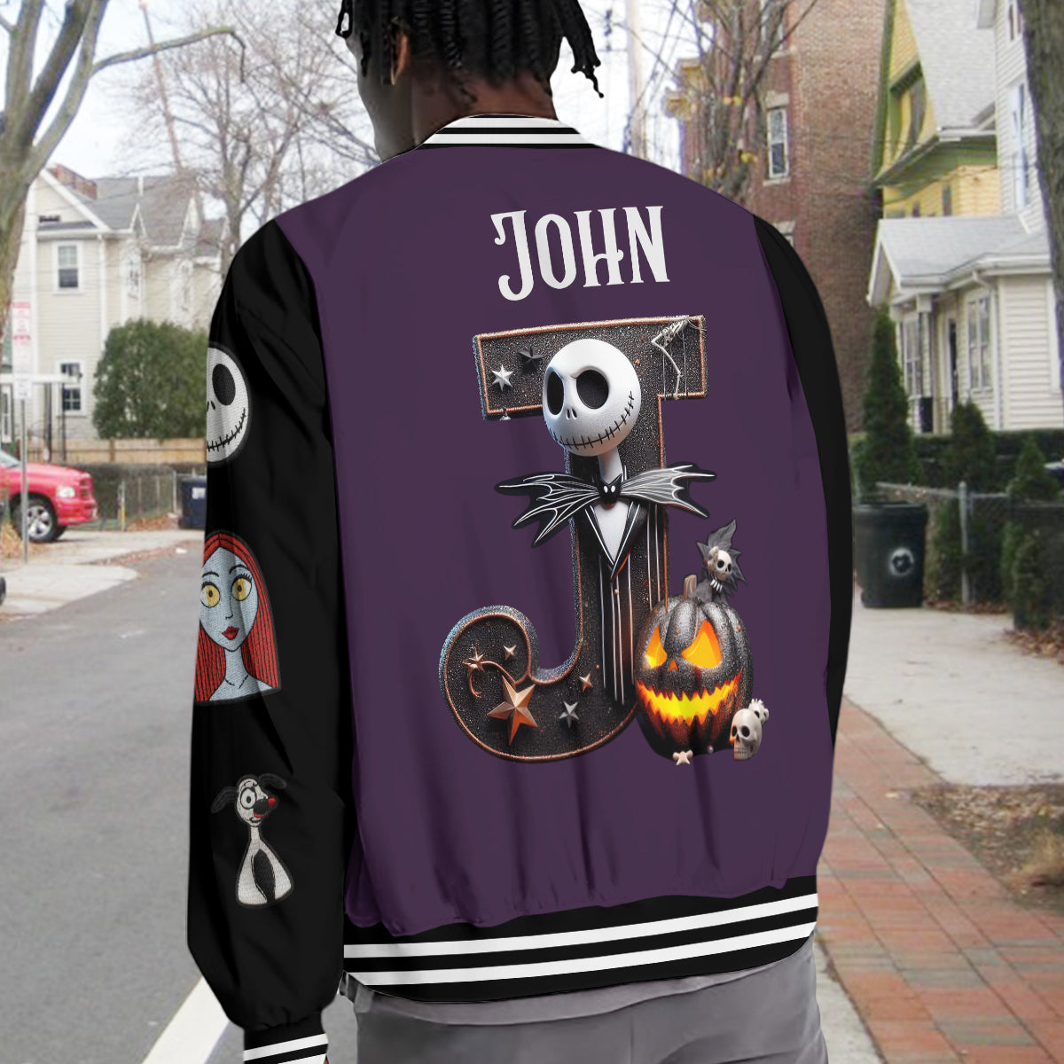 Nightmare Initial Customized - Personalized Nightmare Varsity Jacket