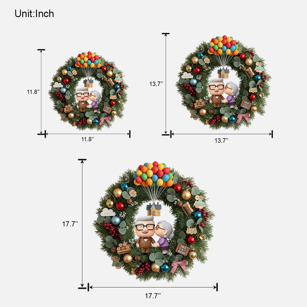 Old Couple Holiday - Personalized Couple Custom Shaped Wood Sign