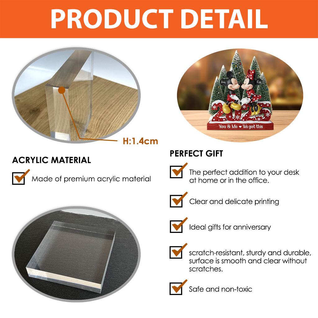 Merry Christmas - Personalized Mouse Custom Shaped Acrylic Plaque