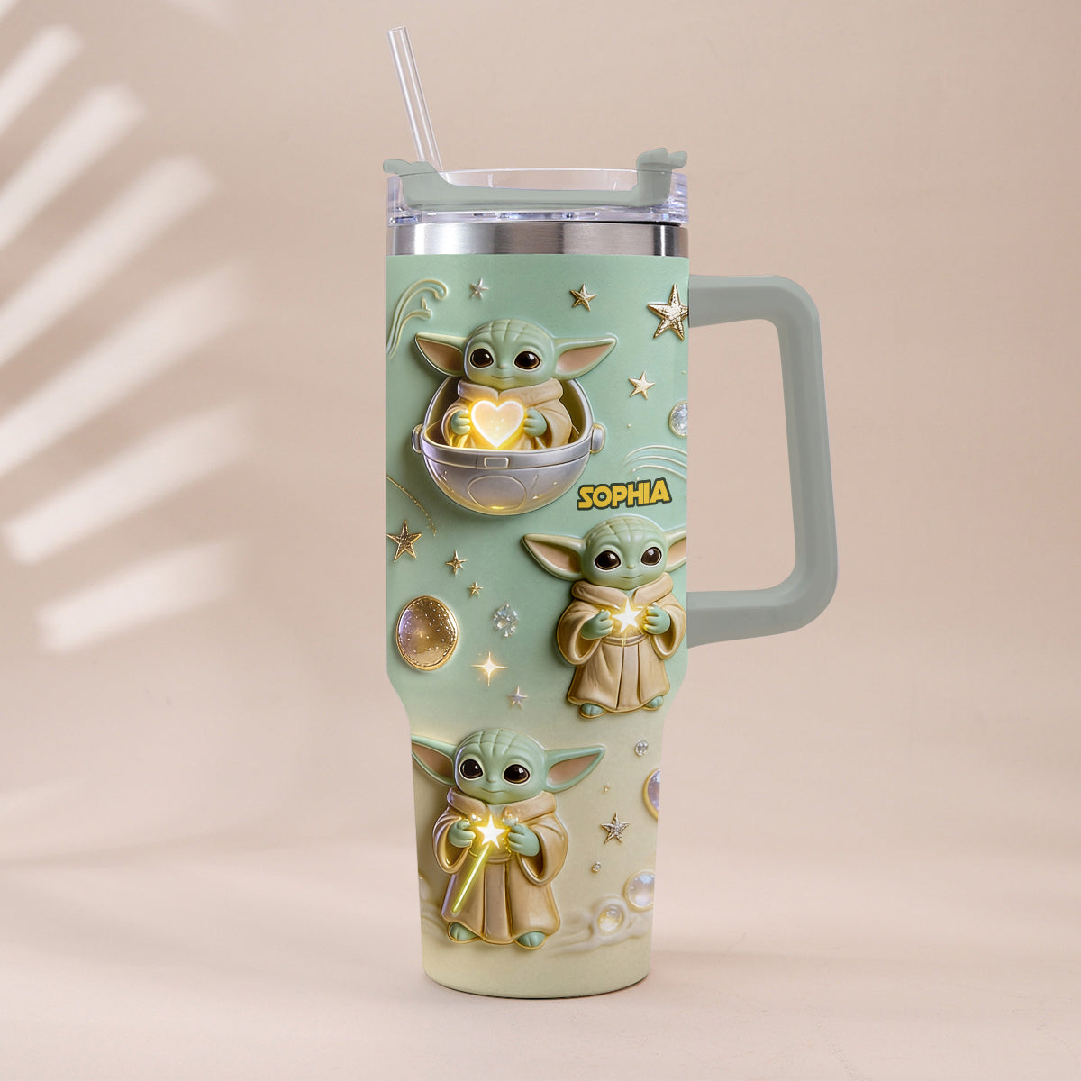 Cute Baby - Personalized The Force Tumbler With Plush Charm