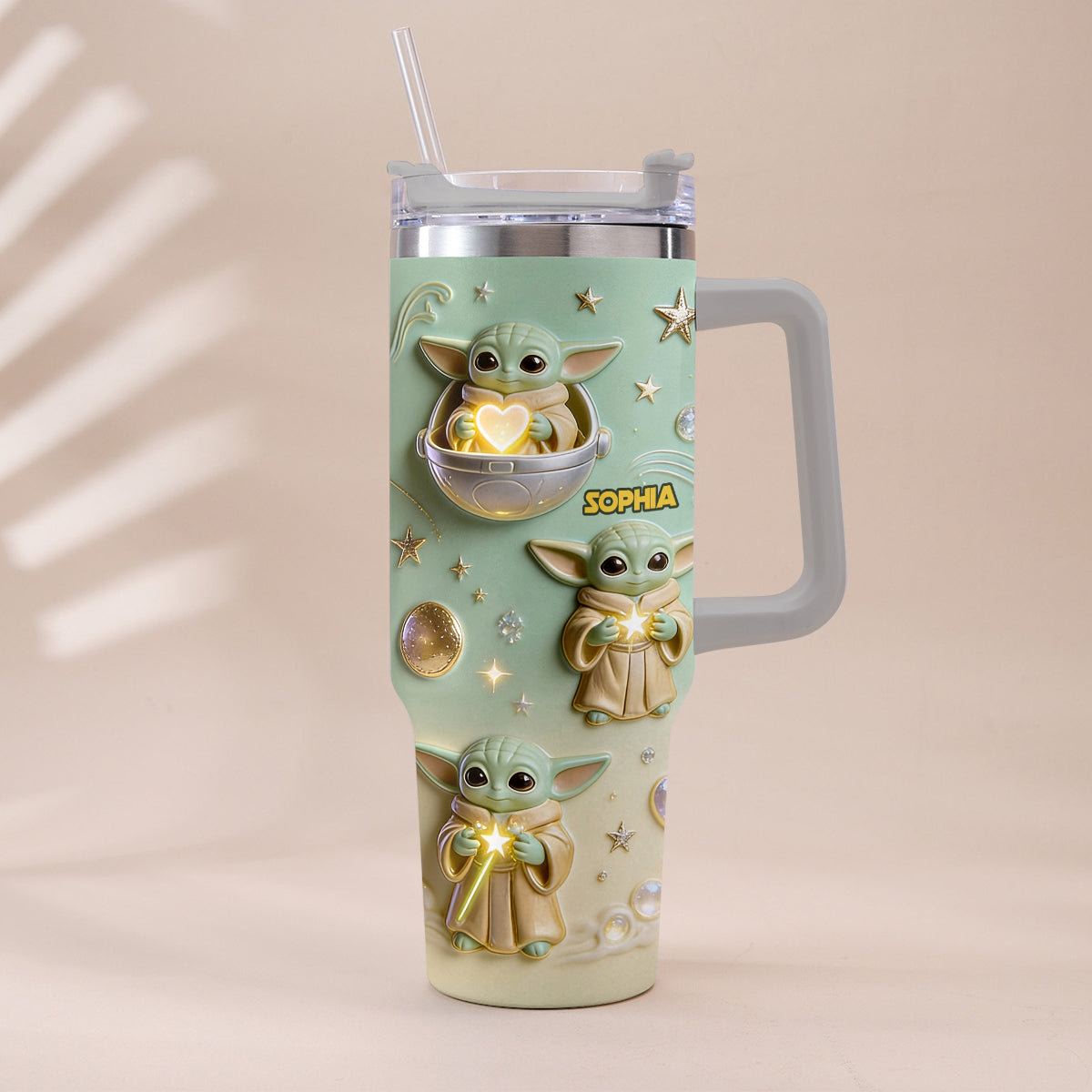 Cute Baby - Personalized The Force Tumbler With Plush Charm