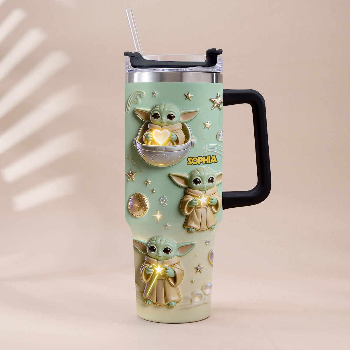 Cute Baby - Personalized The Force Tumbler With Plush Charm