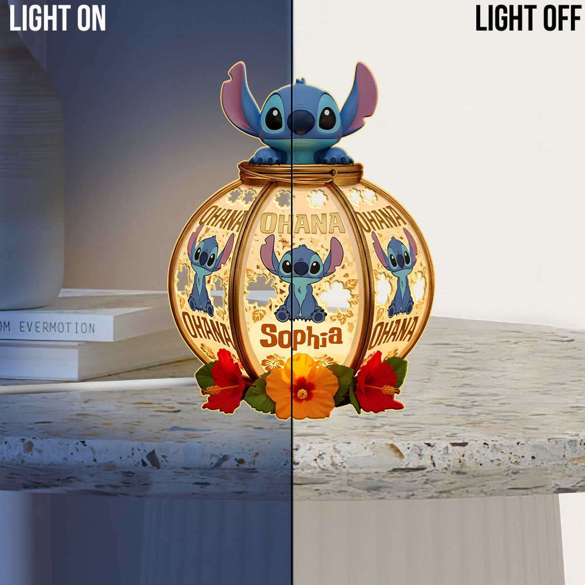 Ohana Means Family - Personalized Ohana Acrylic LED Night Light