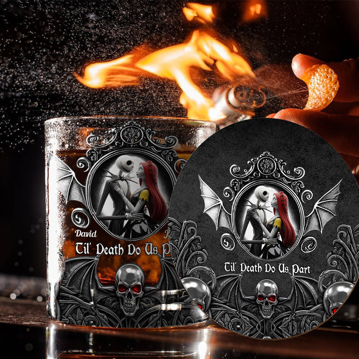 Til Death Do Us Part - Personalized Nightmare Whiskey Glass