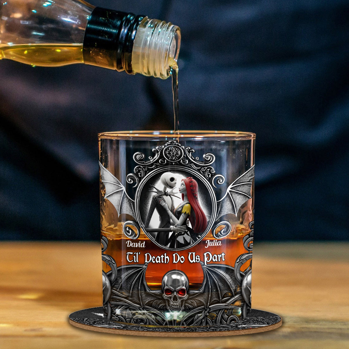 Til Death Do Us Part - Personalized Nightmare Whiskey Glass