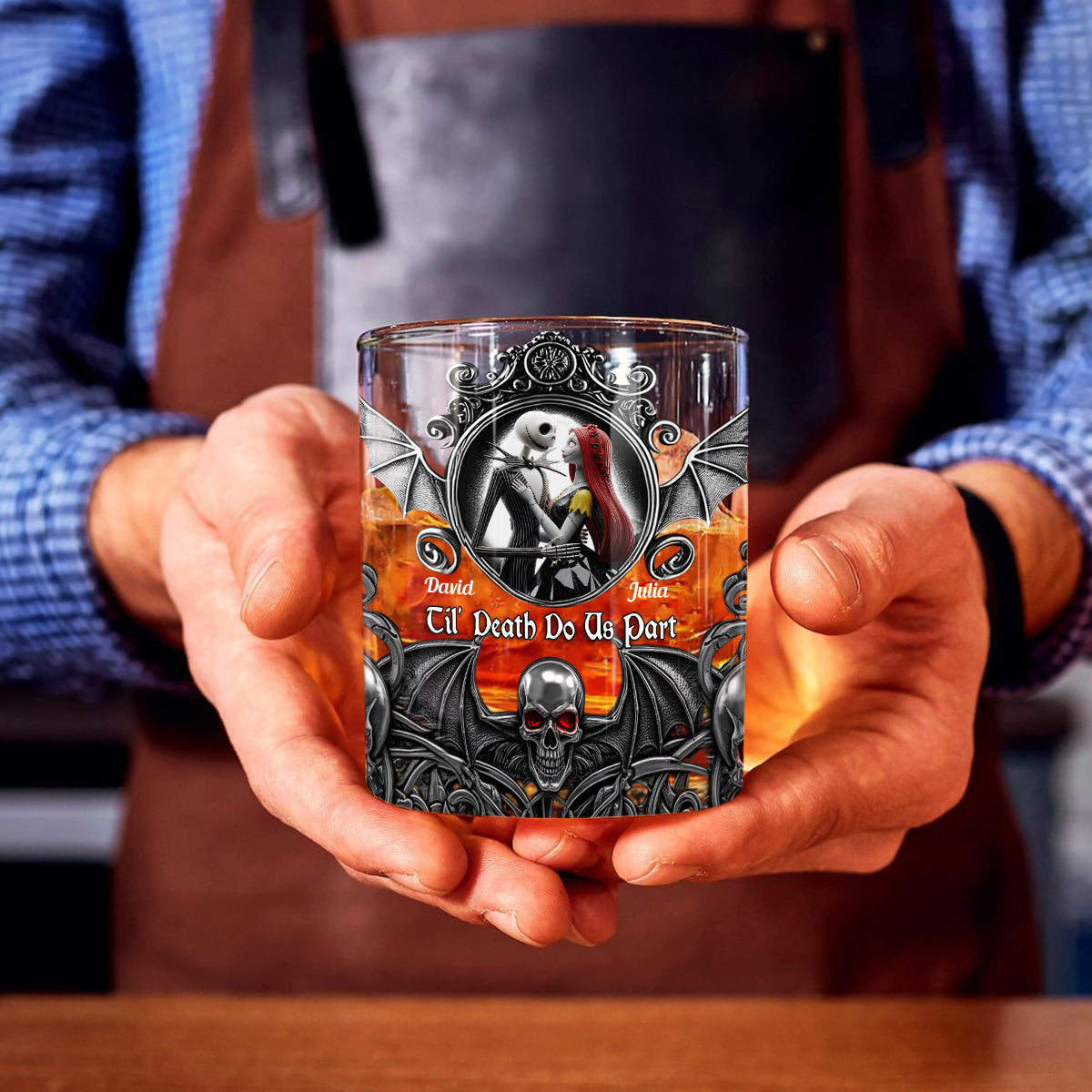 Til Death Do Us Part - Personalized Nightmare Whiskey Glass