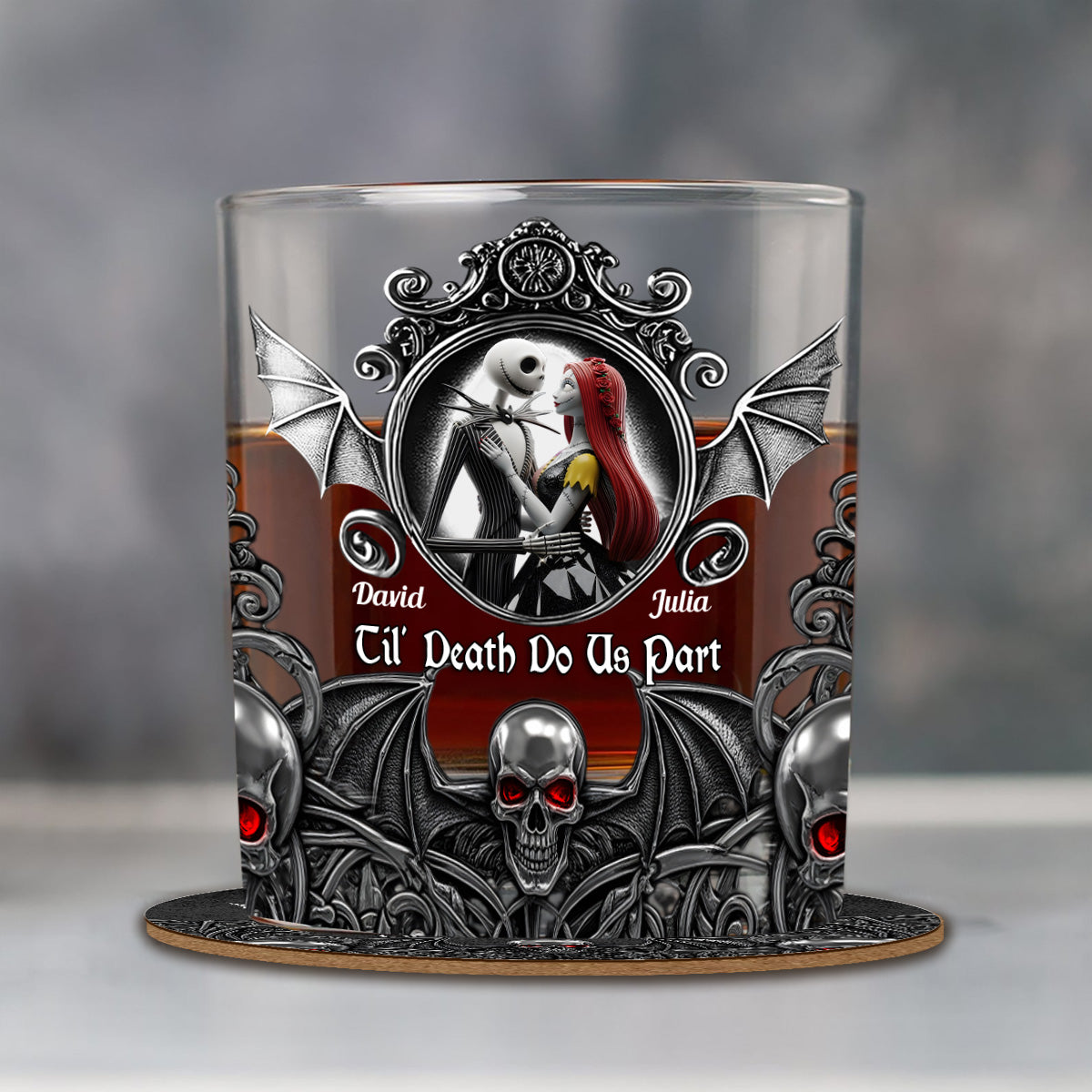 Til Death Do Us Part - Personalized Nightmare Whiskey Glass