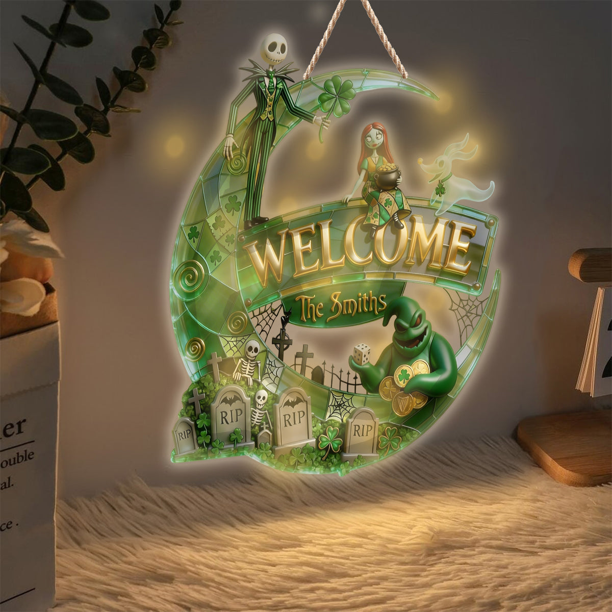 Gothic St. Patrick Inspired - Personalized Nightmare LED Light Acrylic Sign