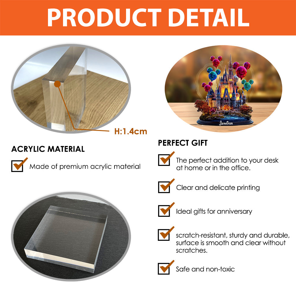 Magical Castle - Personalized Mouse Custom Shaped Acrylic Plaque