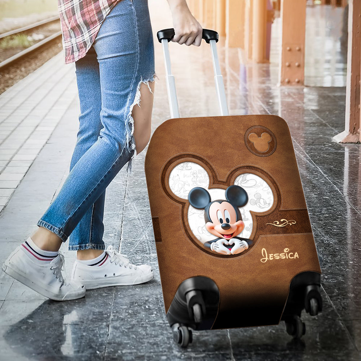 Adventure Awaits - Personalized Mouse Luggage Cover