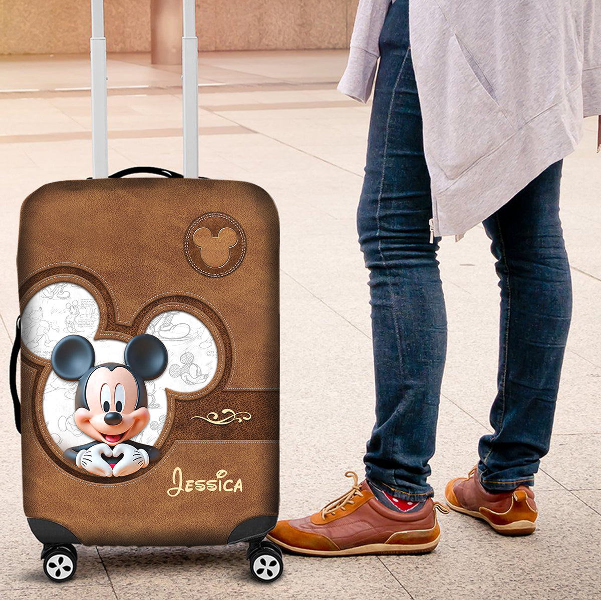 Adventure Awaits - Personalized Mouse Luggage Cover