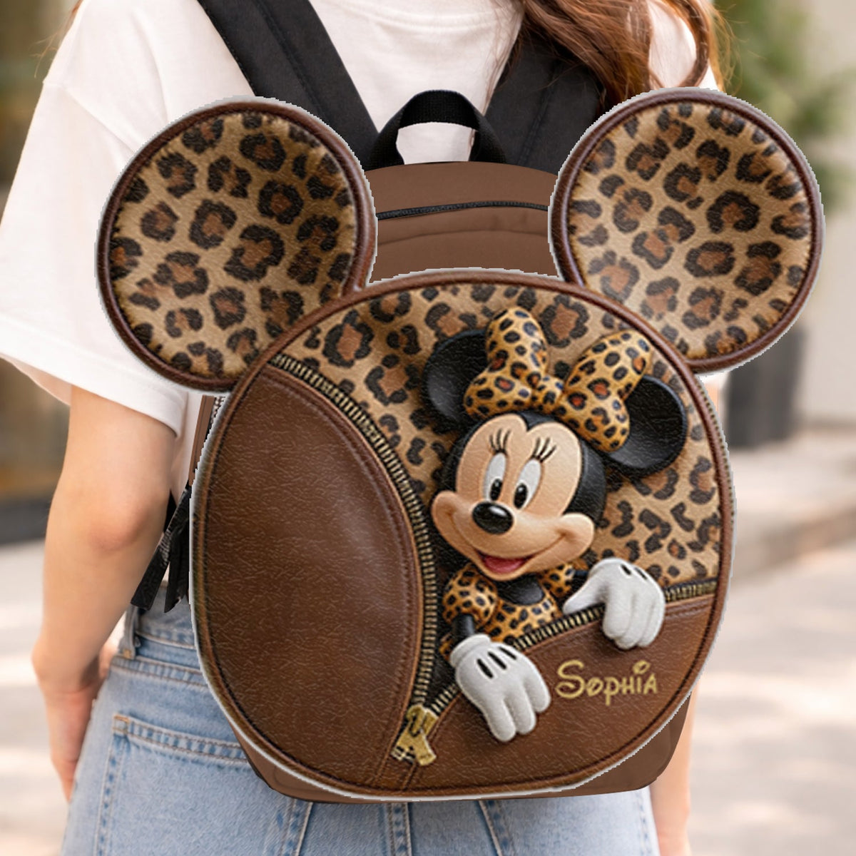 Magic School - Personalized Mouse Changeable Leather Patch Backpack