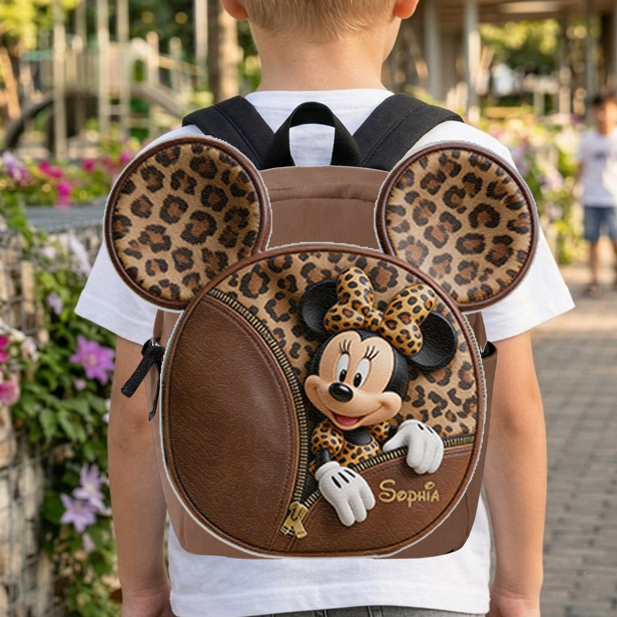 Magic School - Personalized Mouse Changeable Leather Patch Backpack