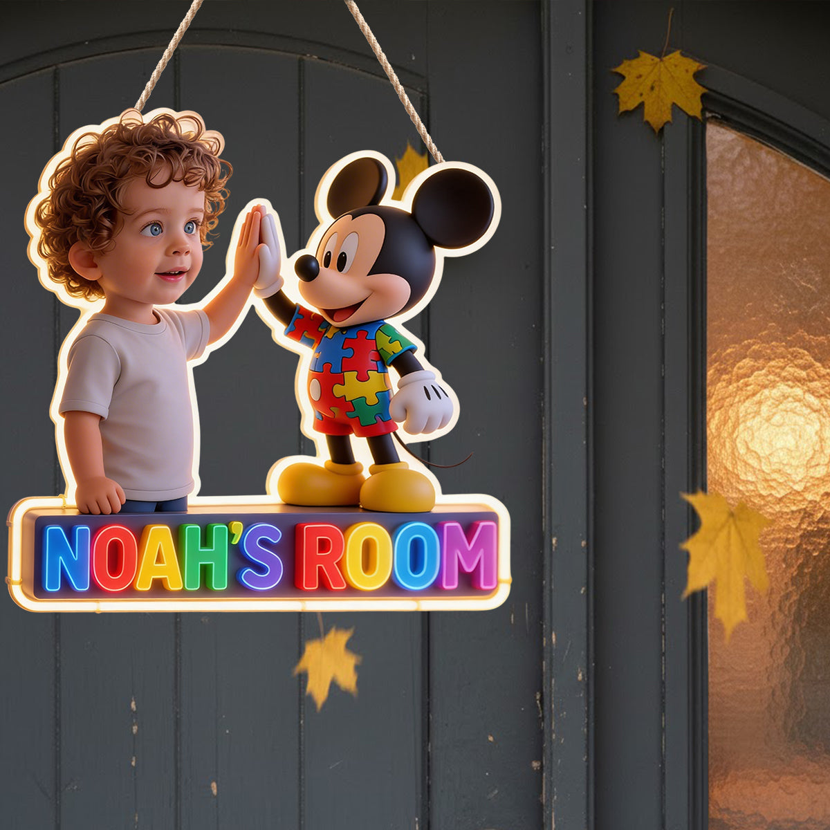 Custom Any Photo - Personalized Autism Awareness LED Light Acrylic Sign