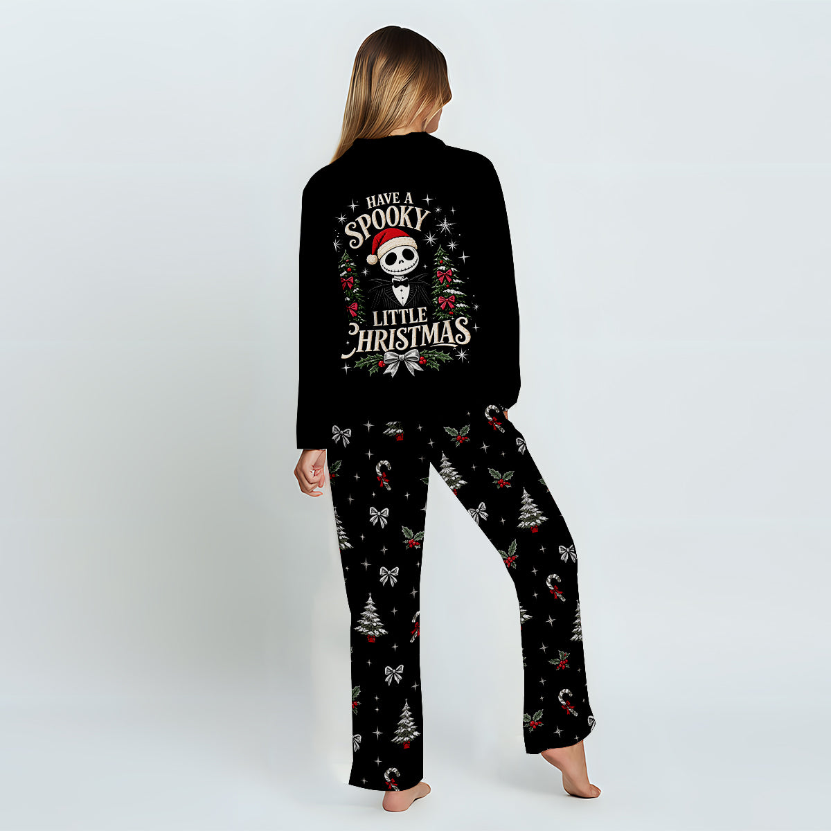 Have A Spooky Christmas - Personalized Nightmare Button Down Pajamas