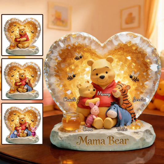 Mama Bear - Personalized Yellow Bear Custom Shaped Acrylic Plaque