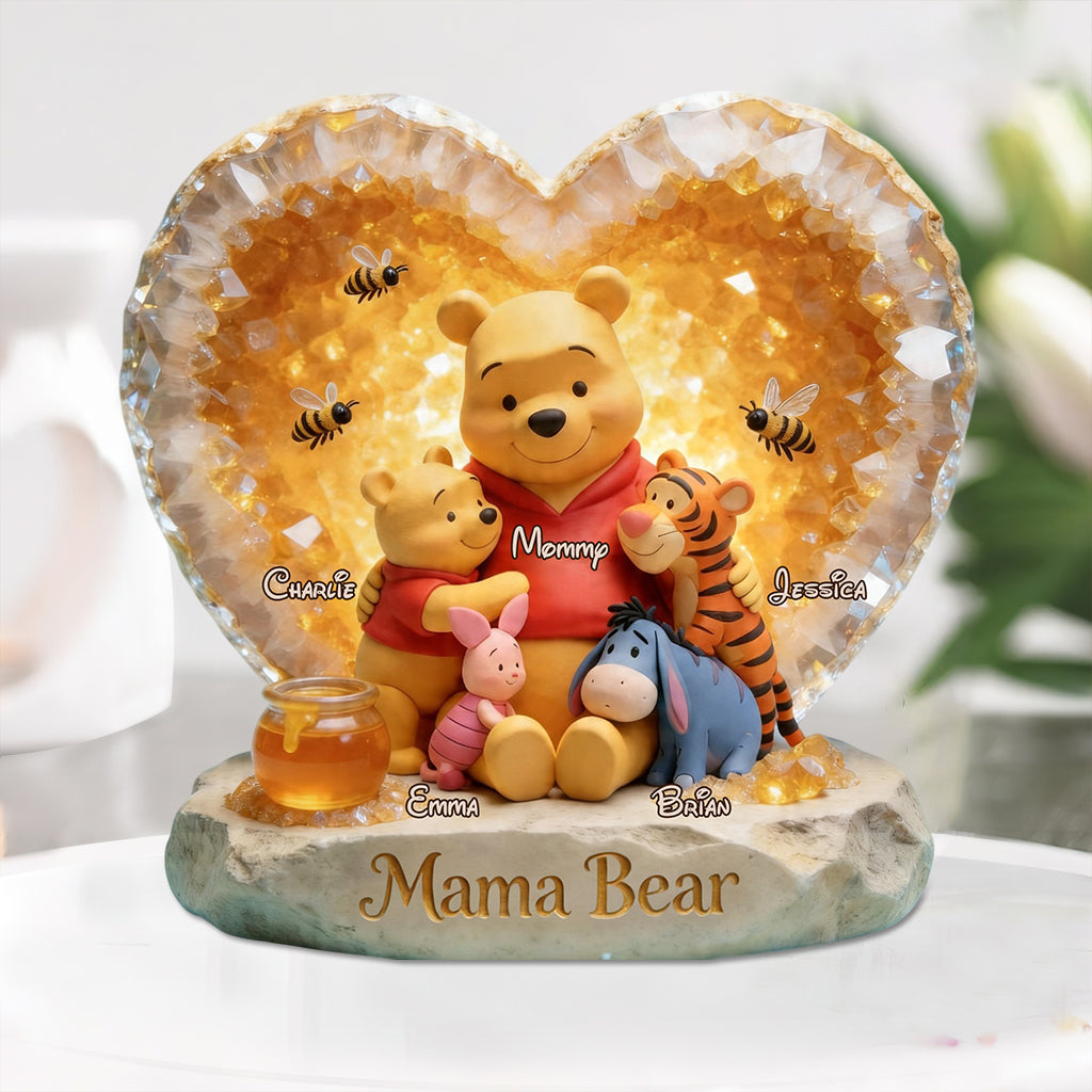 Mama Bear - Personalized Yellow Bear Custom Shaped Acrylic Plaque
