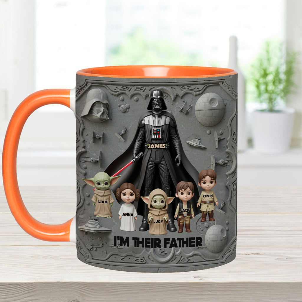 Best Dad In The Galaxy - Personalized The Force Accent Mug