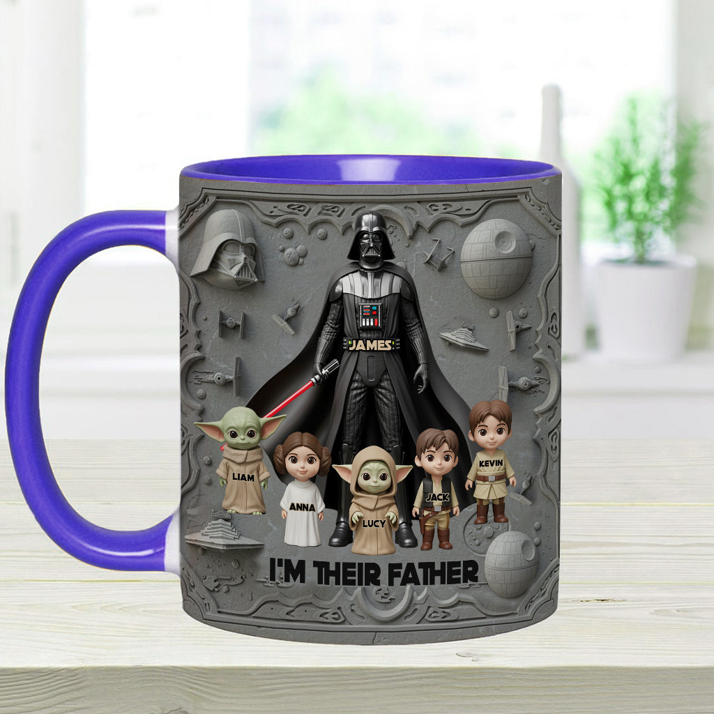 Best Dad In The Galaxy - Personalized The Force Accent Mug