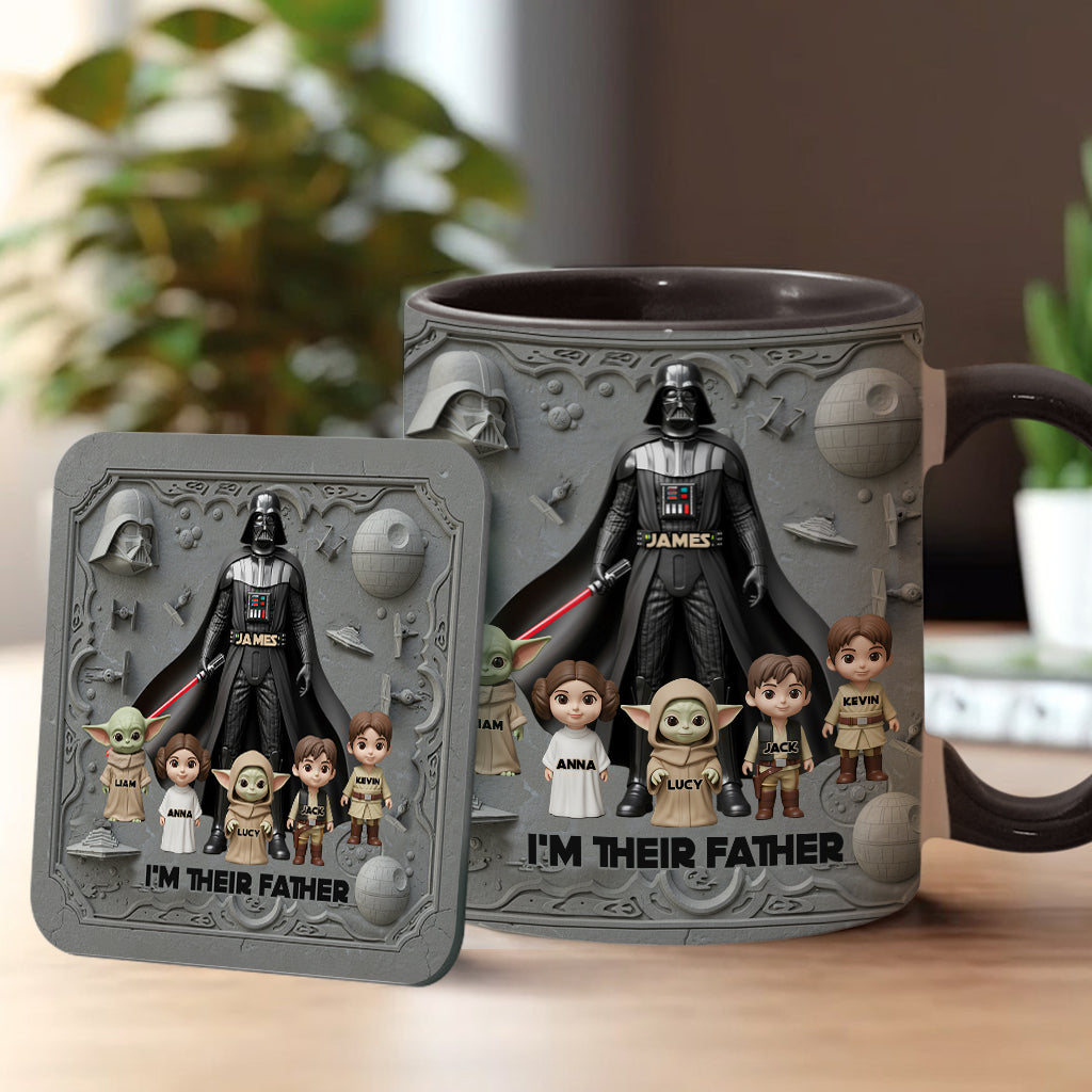 Best Dad In The Galaxy - Personalized The Force Accent Mug