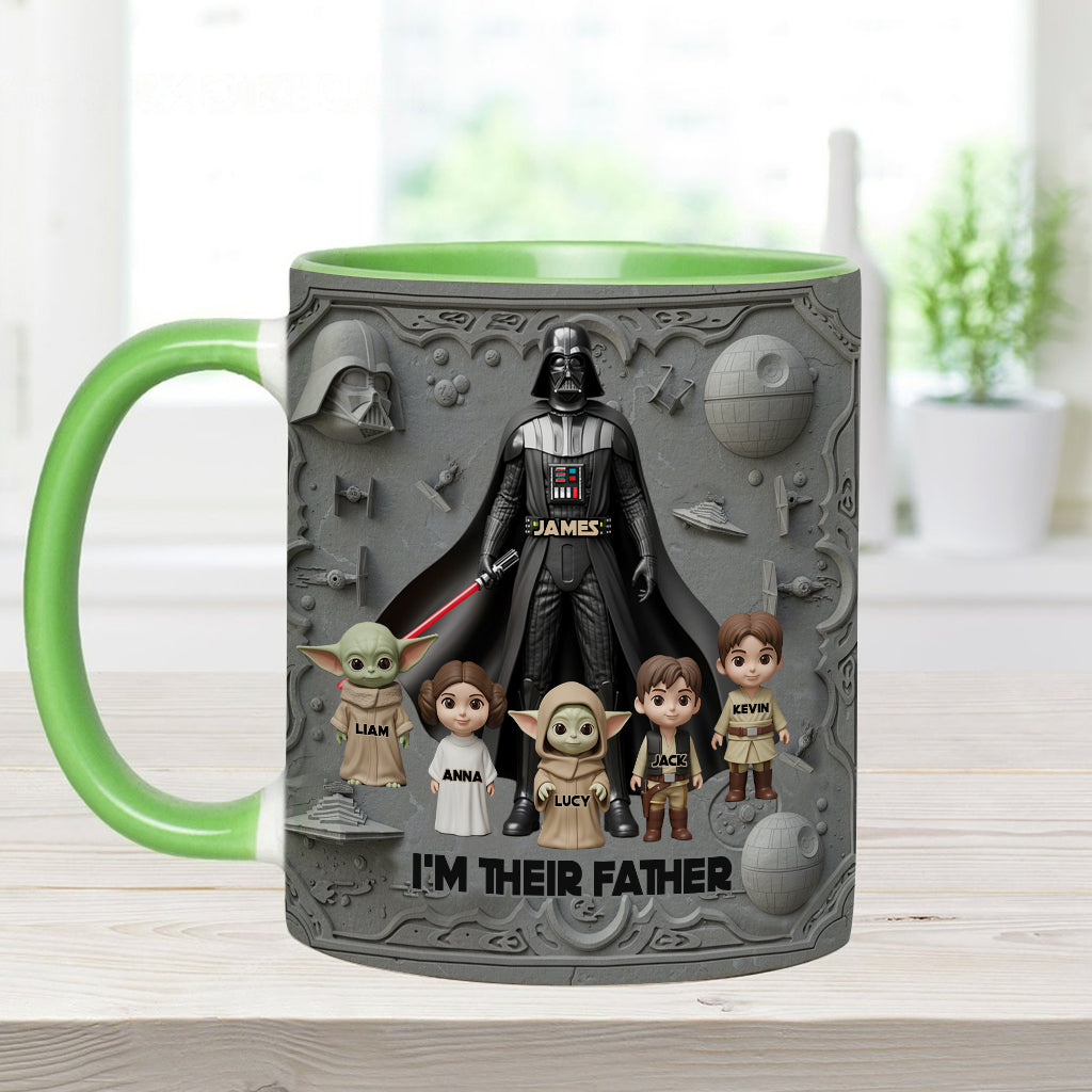 Best Dad In The Galaxy - Personalized The Force Accent Mug