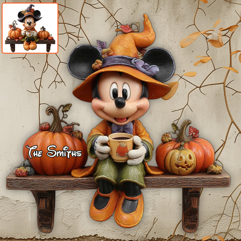 Hello Fall - Personalized Mouse Custom Shaped Wood Sign