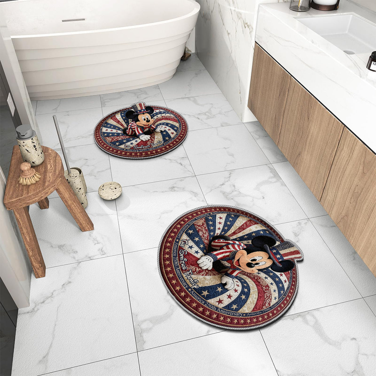 America 250th Anniversary - Personalized Mouse Non-Slip Tufted Rug