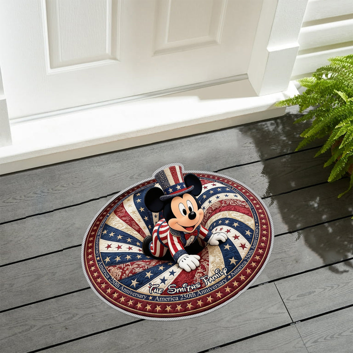America 250th Anniversary - Personalized Mouse Non-Slip Tufted Rug