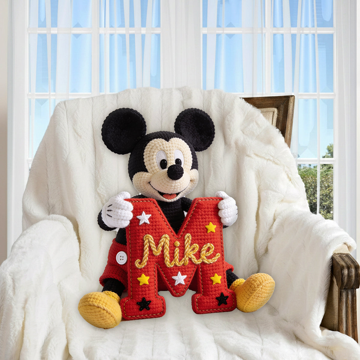 Big Ears Buddy - Personalized Mouse Premium Faux Fur Pillow