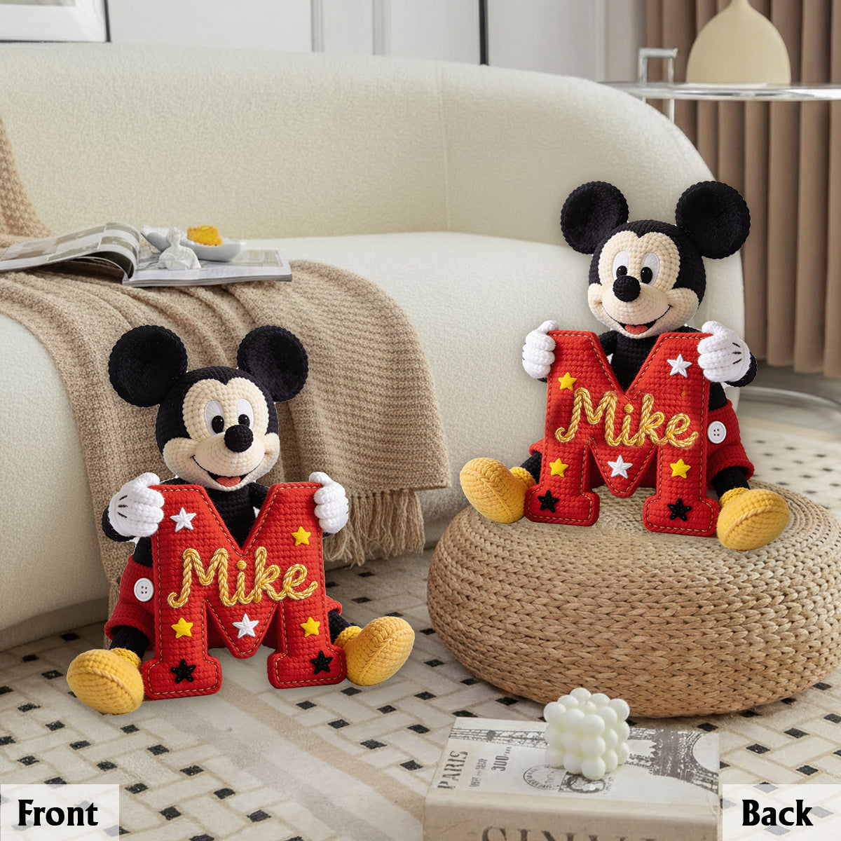 Big Ears Buddy - Personalized Mouse Premium Faux Fur Pillow