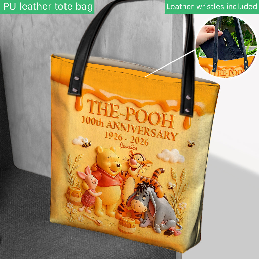 Honey Bear Celebrate 100th Anniversary - Personalized Yellow Bear Tote Bag