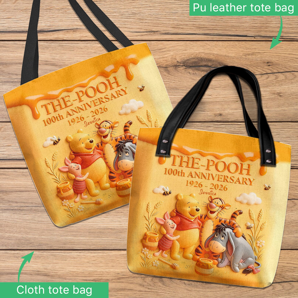 Honey Bear Celebrate 100th Anniversary - Personalized Yellow Bear Tote Bag