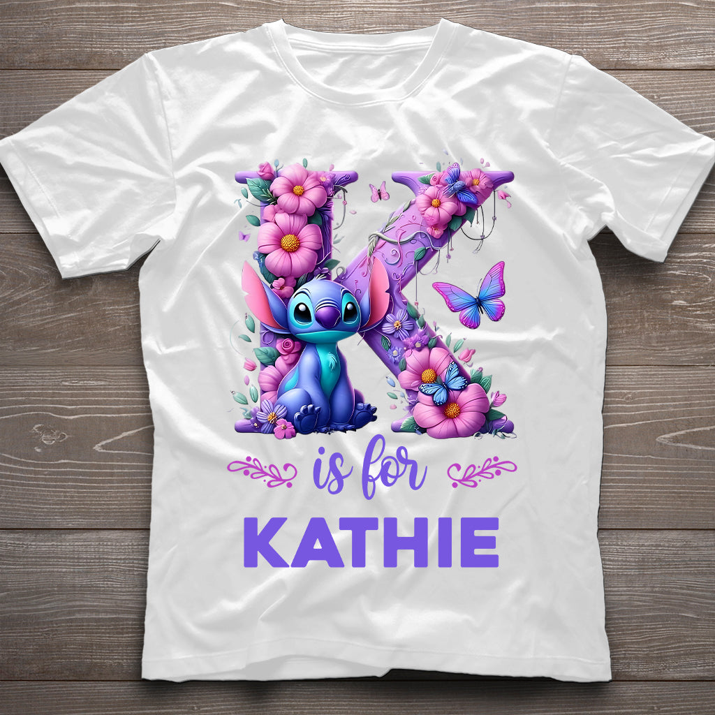 Blue Ohana Alphabet Letter Custom Name - Personalized Ohana T-shirt And Hoodie