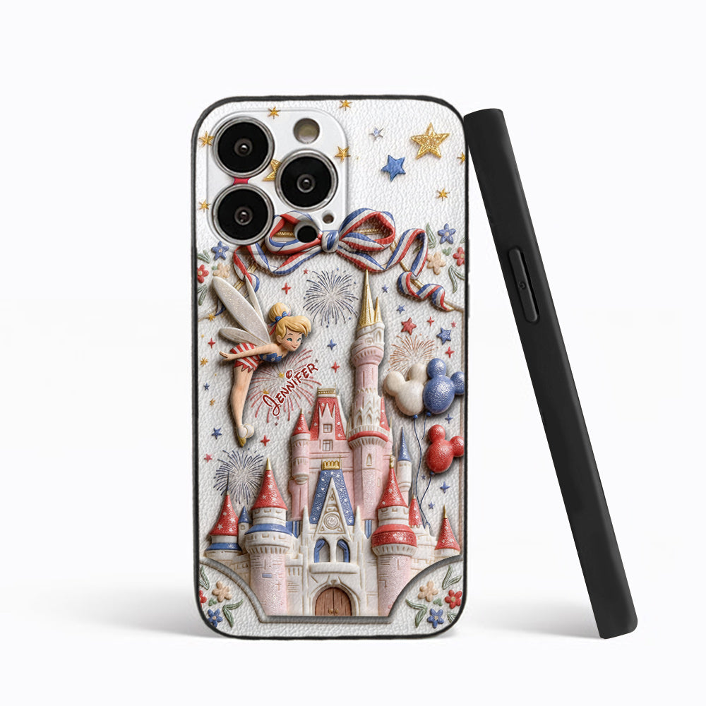 USA 250th Anniversary - Personalized Dream Trip 3D Embossed Leather Phone Case
