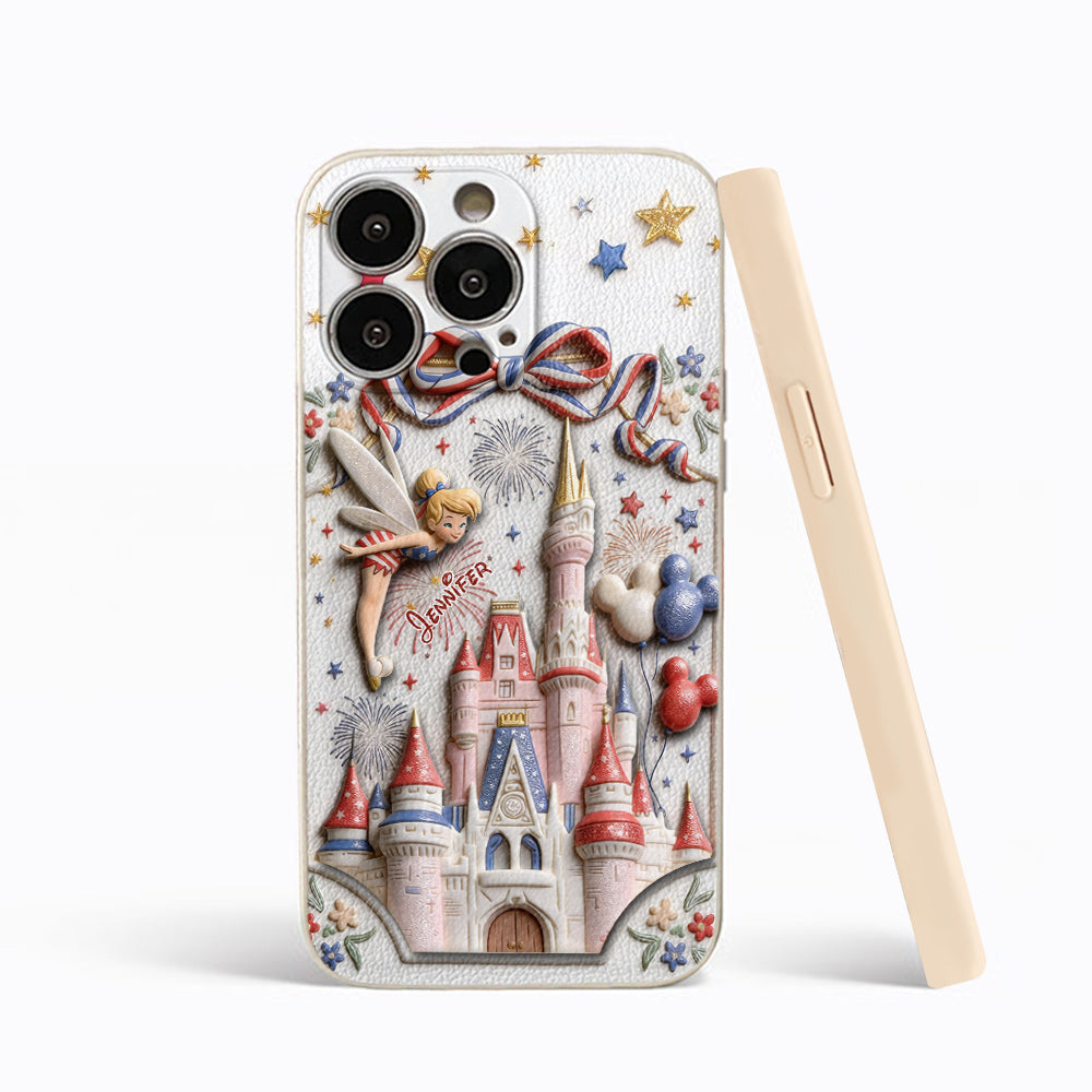 USA 250th Anniversary - Personalized Dream Trip 3D Embossed Leather Phone Case
