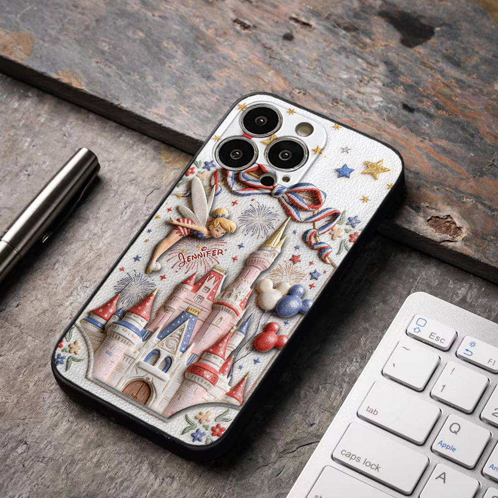 USA 250th Anniversary - Personalized Dream Trip 3D Embossed Leather Phone Case