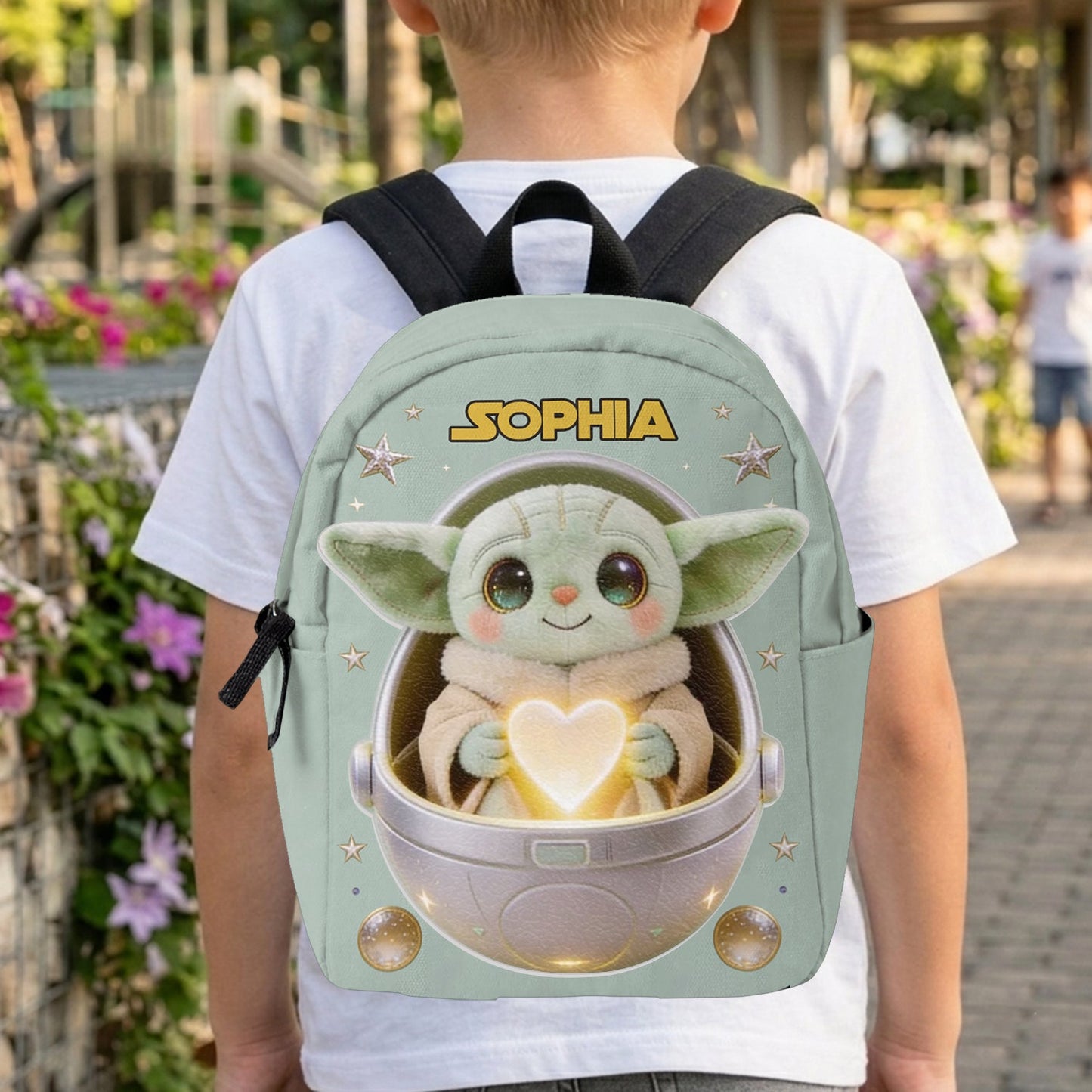 Baby In The Pod - Personalized The Force Changeable Leather Patch Backpack