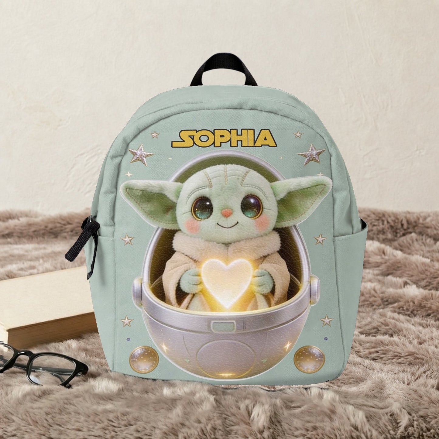 Baby In The Pod - Personalized The Force Changeable Leather Patch Backpack
