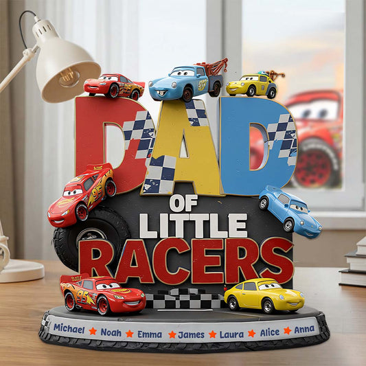 Dad Of Little Racers - Personalized Mouse Custom Shaped Acrylic Plaque