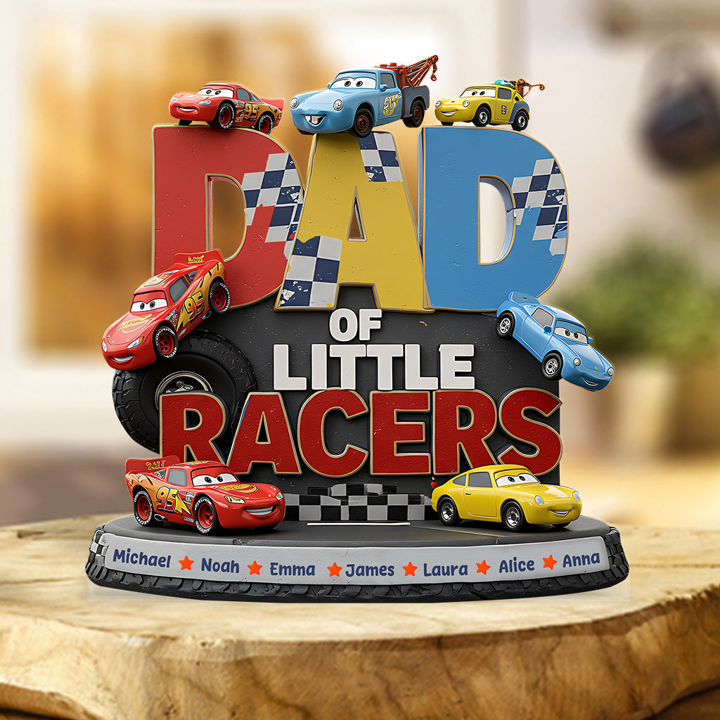 Dad Of Little Racers - Personalized Mouse Custom Shaped Acrylic Plaque