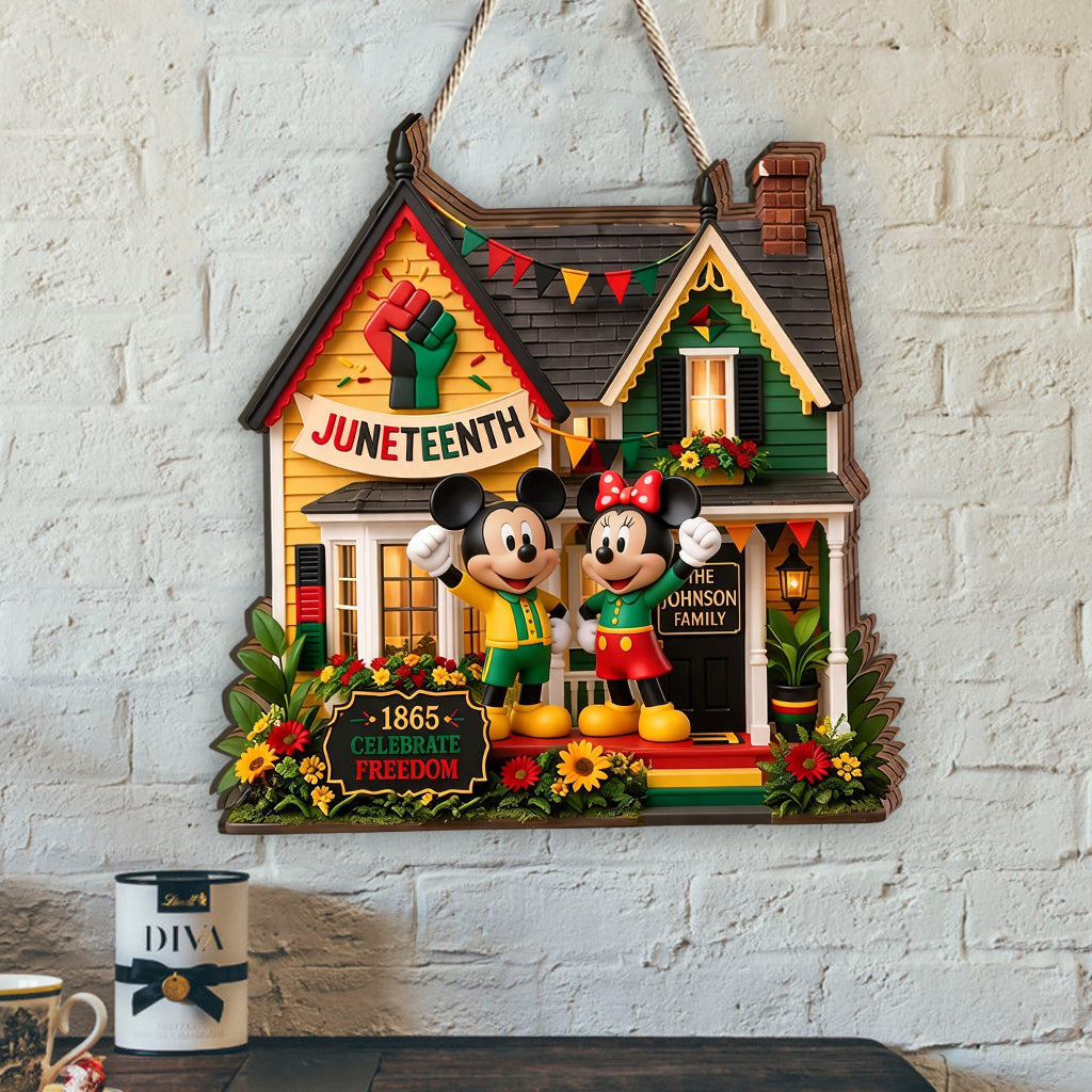 Celebrate Freedom - Personalized Mouse Custom Shaped Wood Sign