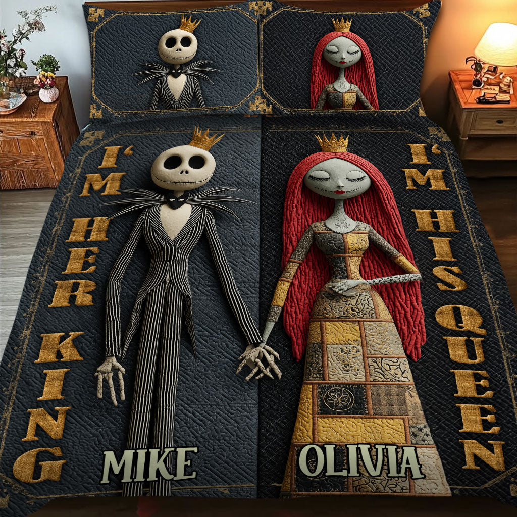 Her King His Queen - Personalized Nightmare Quilt Set