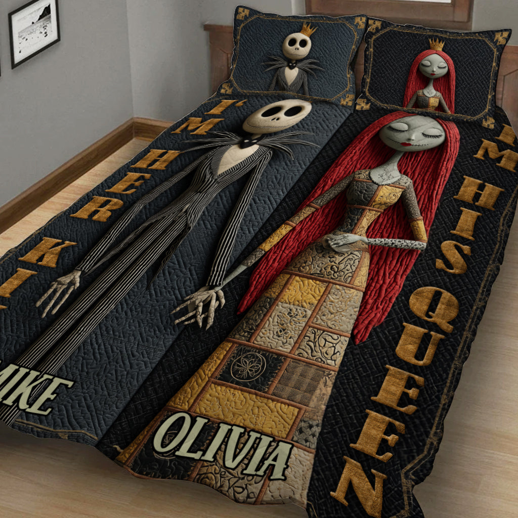Her King His Queen - Personalized Nightmare Quilt Set