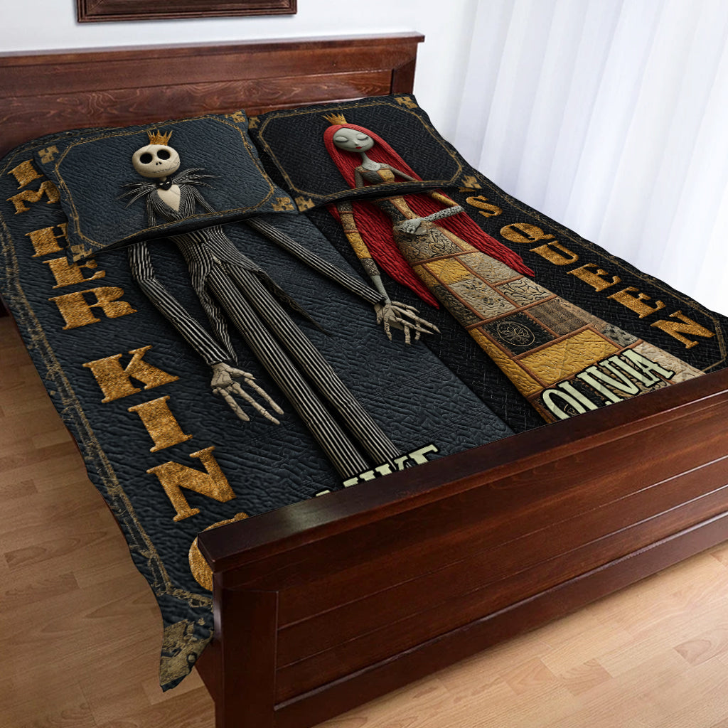 Her King His Queen - Personalized Nightmare Quilt Set