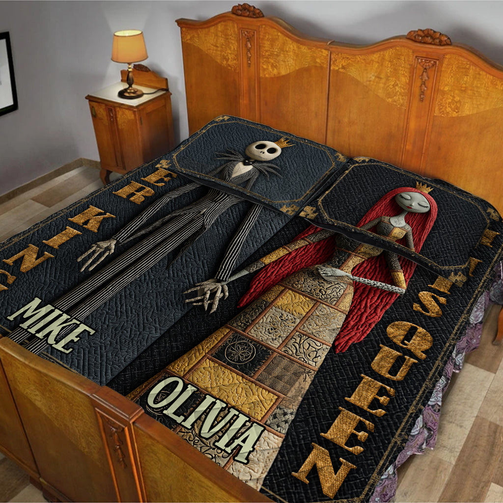 Her King His Queen - Personalized Nightmare Quilt Set