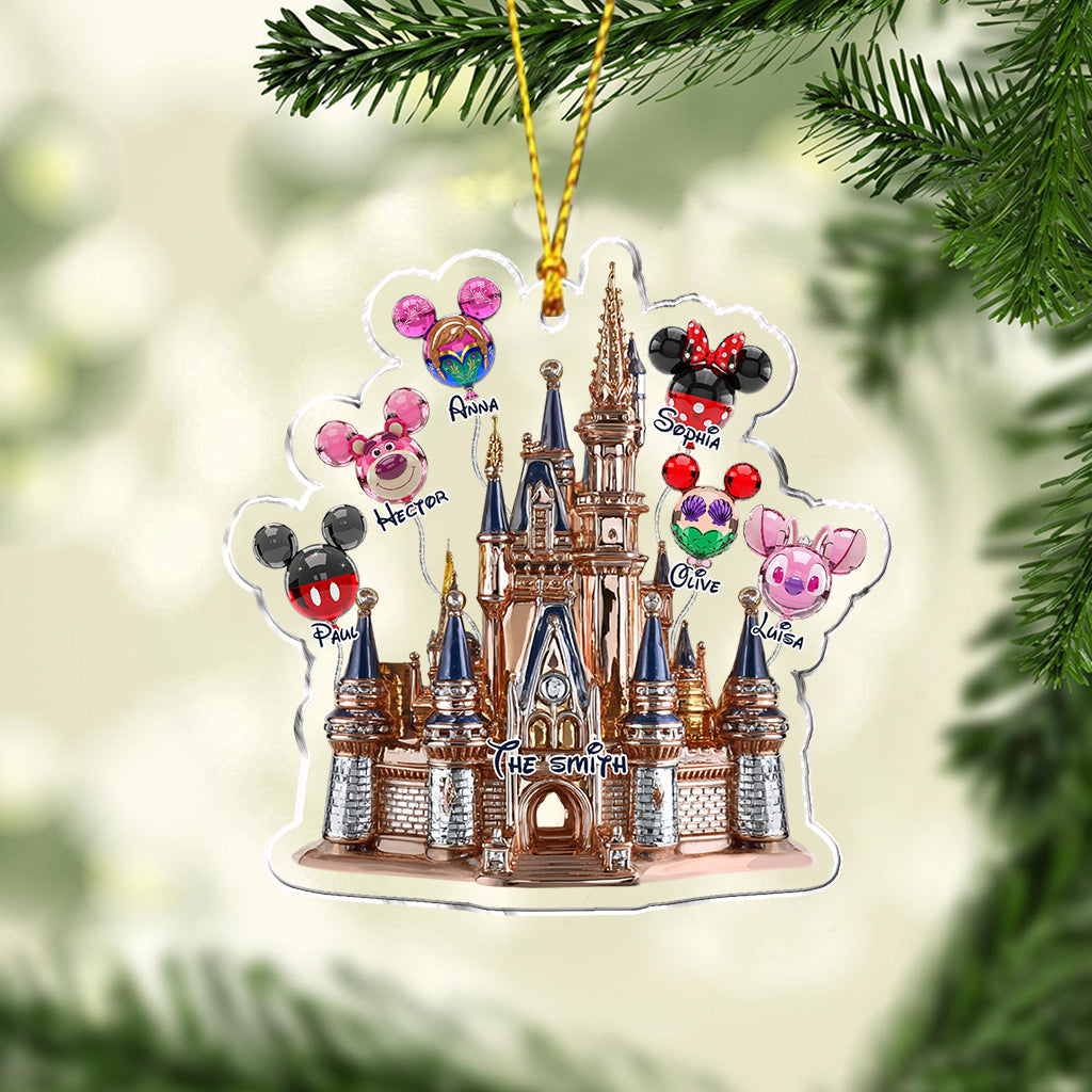 Magical Family Balloon Castle - Personalized Mouse Ornament