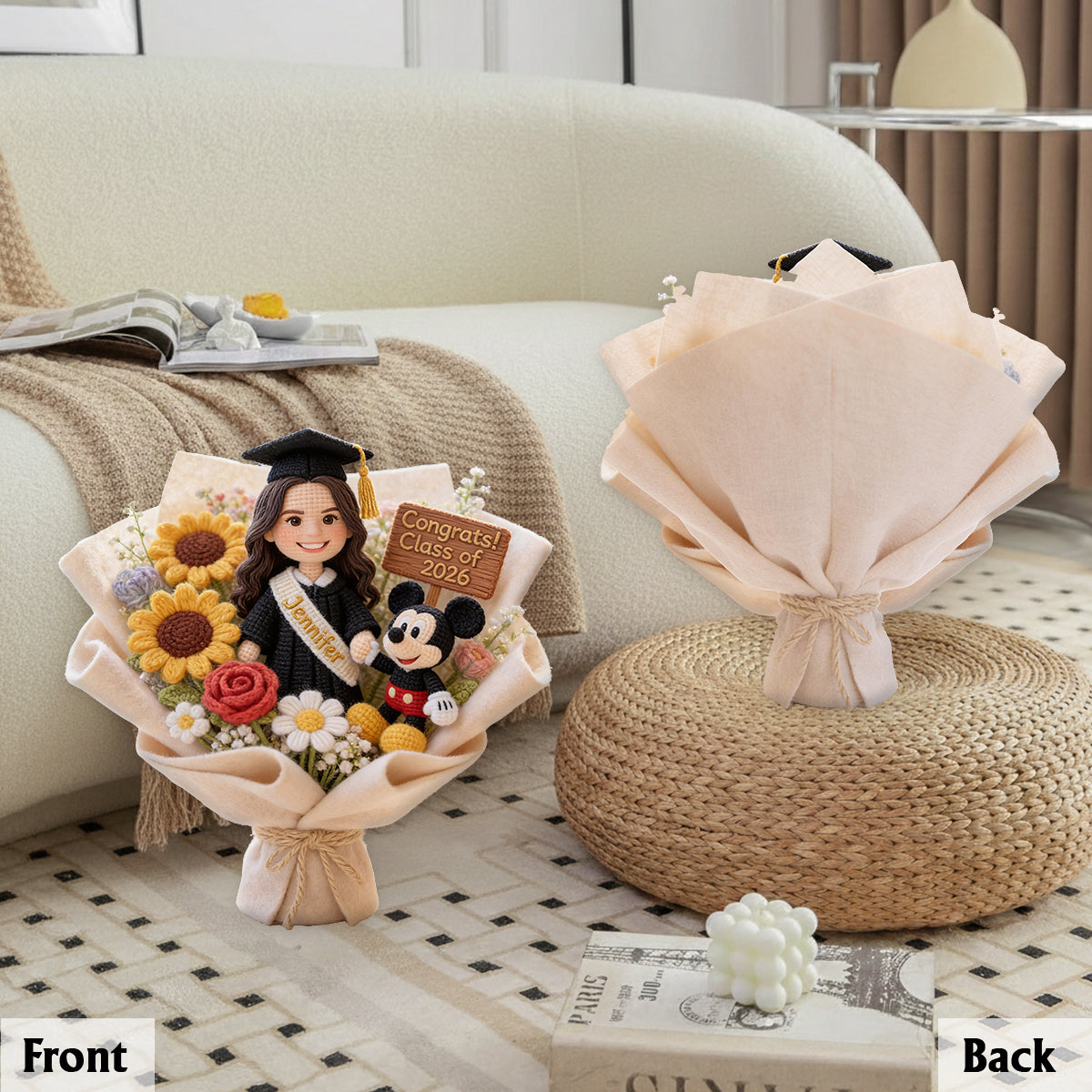 Magical Graduation Bouquet Of Dream - Personalized Graduation Premium Faux Fur Pillow